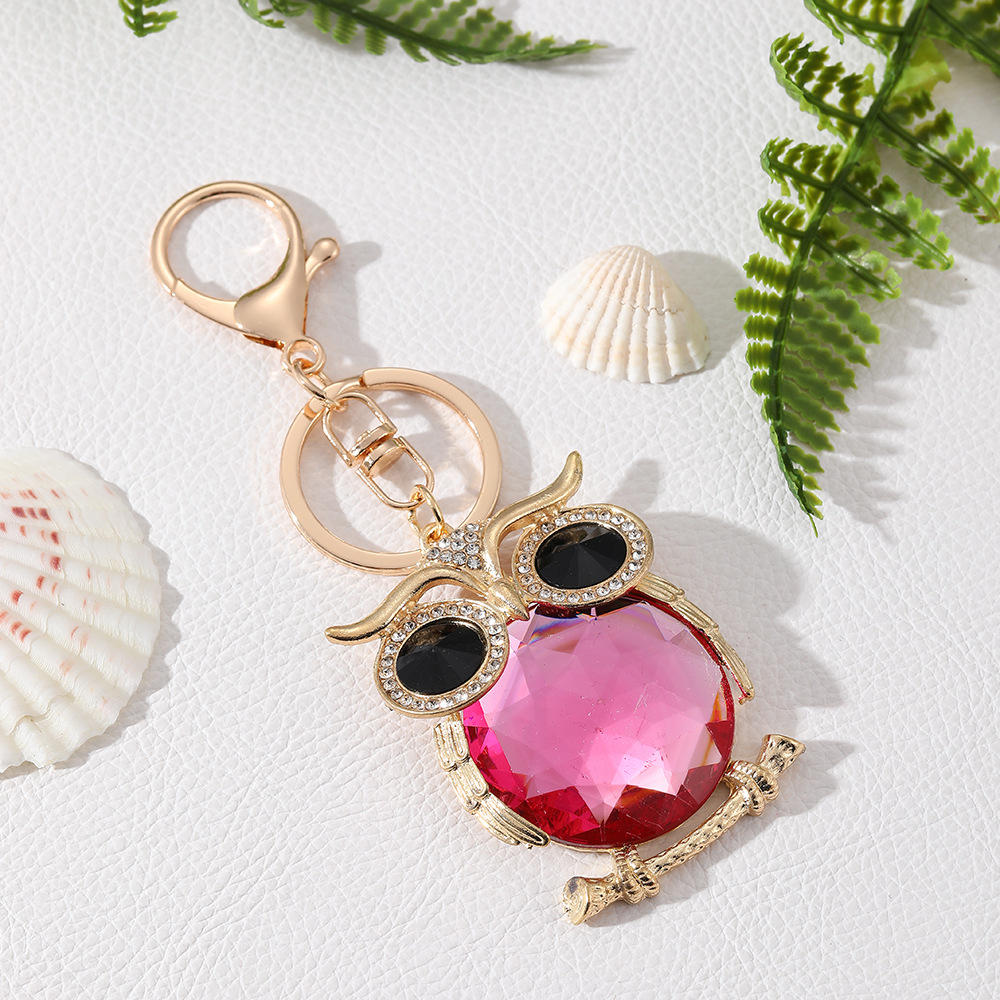 Big Diamond Owl Rhinestone Keychain Keyring Netby