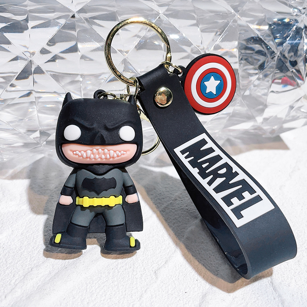 PVC Avengers Superhero Movie Keychain Keyring Captain America Hulk Thanos Spiderman Deadpool Ironman Thor Netby
