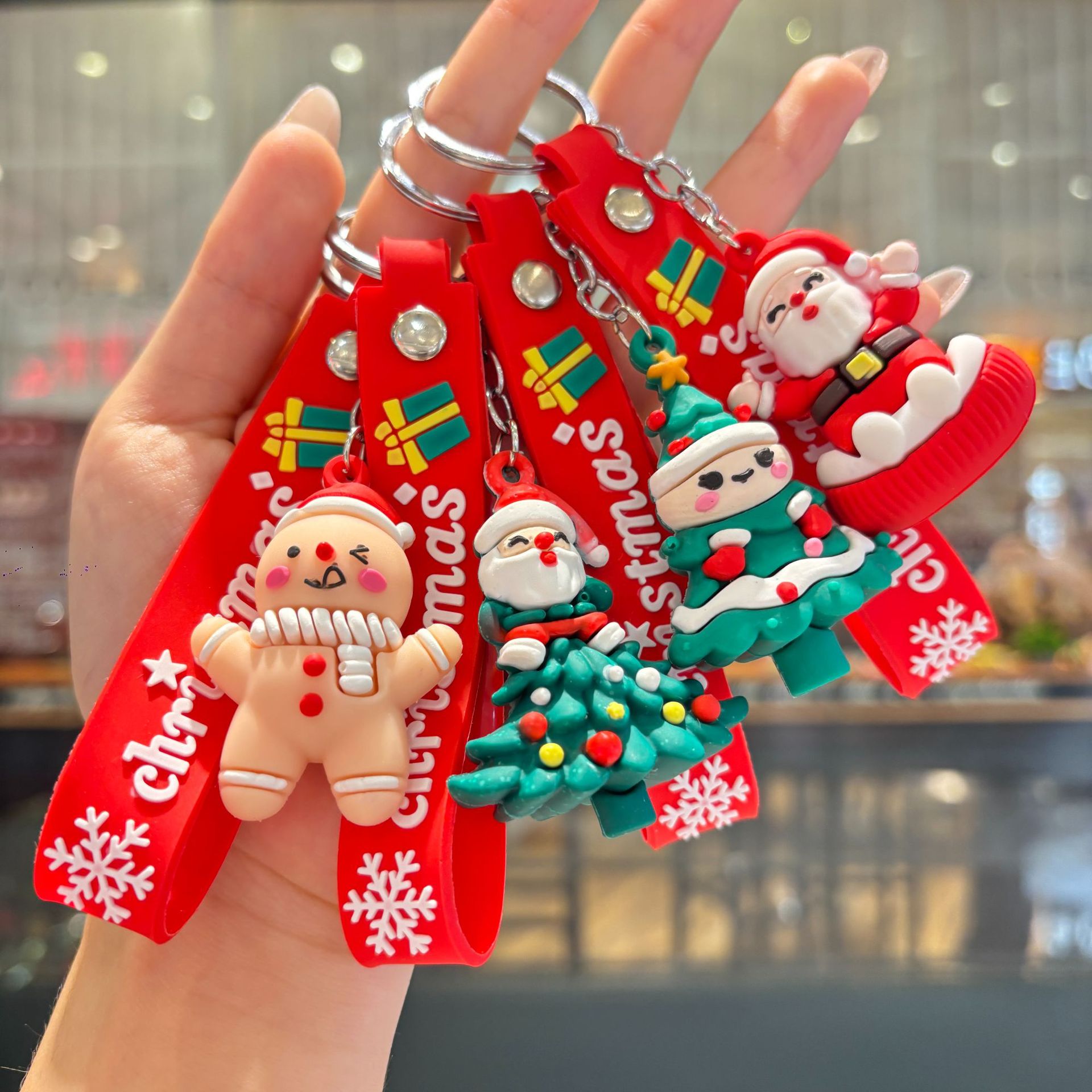 Silicon Santa Claus Tree Snowman Festival Christmas Keychain Keyring Netby