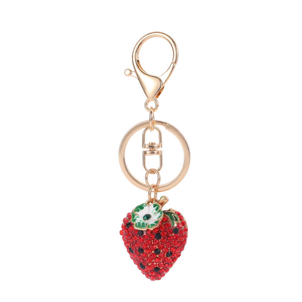 Rhinestone Strawberry Keychain Keyring NETBY