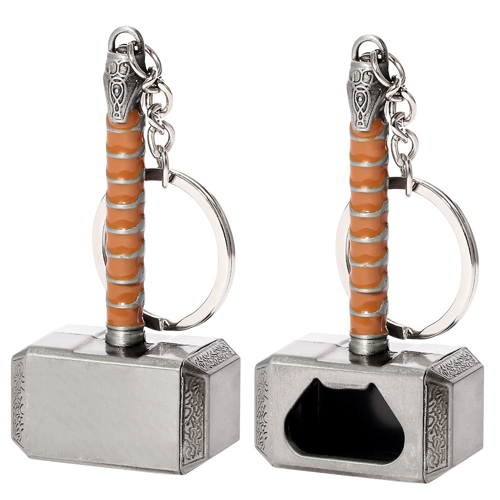 Metal Marvel Movie Avengers Thor's Hammer Bottle Opener Keychain Keyring Netby