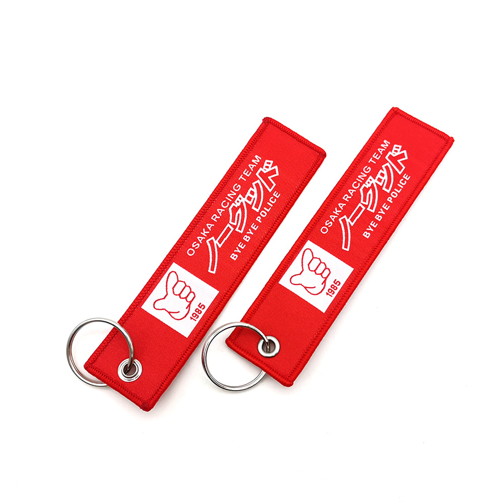 Metal Motorbike Car Logo Cloth Kering Keychain Keyfob for JDM GTI NISMO RALLIART TYPE R HKS TRD NOS Netby