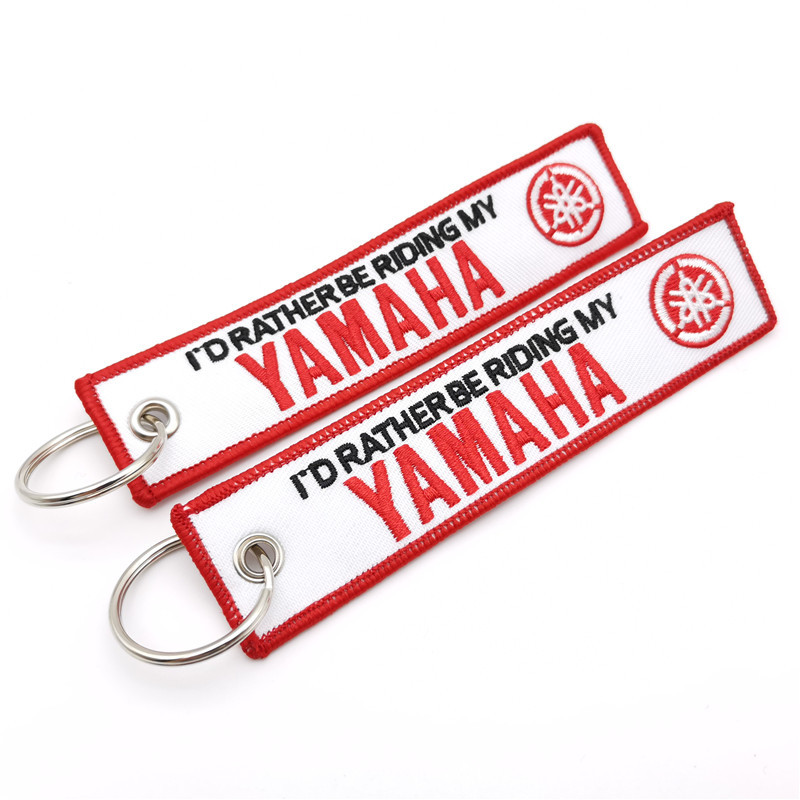 Short Cloth Strip Keyring Keychain for Motorbike with Logo Emblem Badge Netby