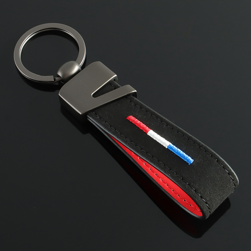 Alcantara National Flag Car Logo Keychain Keyring Keyfob for Italy Germany France BMW Netby