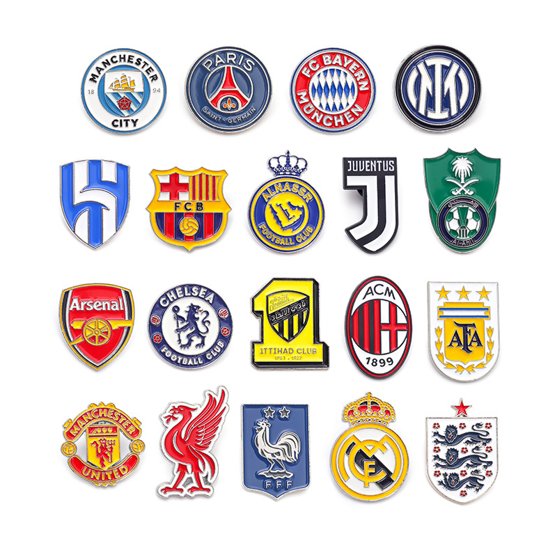 Real Madrid Chelsea Manchester City Al Nassr Football Team Brooch Collar Pin Netby
