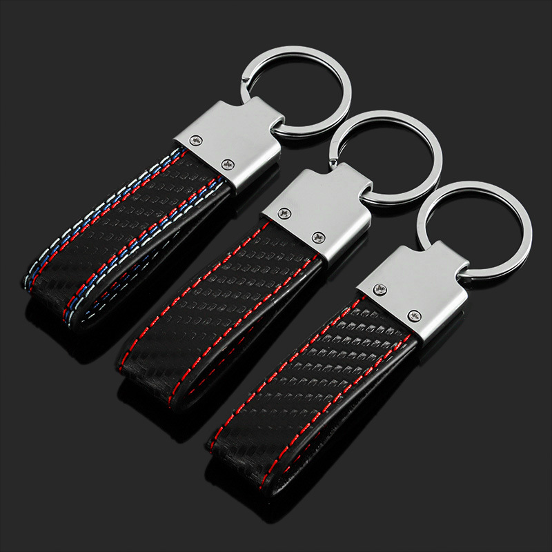 Carbon Fiber Car Logo Keychain Keyring Keyfob for Audi Sline Benz AMG BMW M Netby