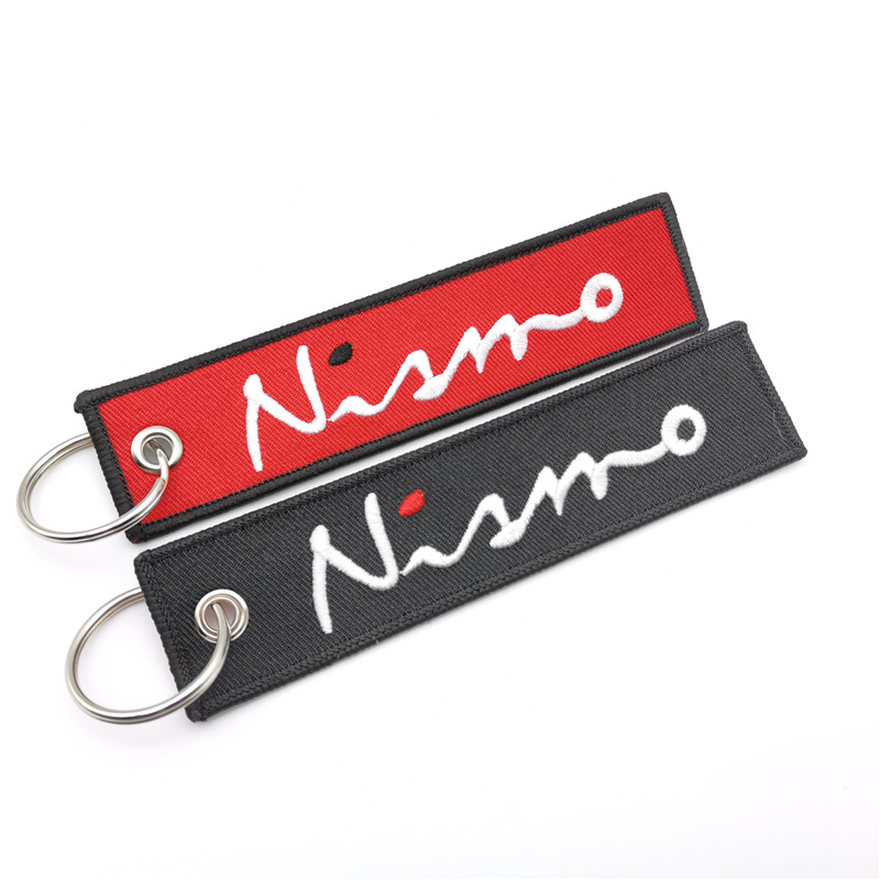 Car logo modified brand textile embroidery cloth key chain hanging TRD MUGEN