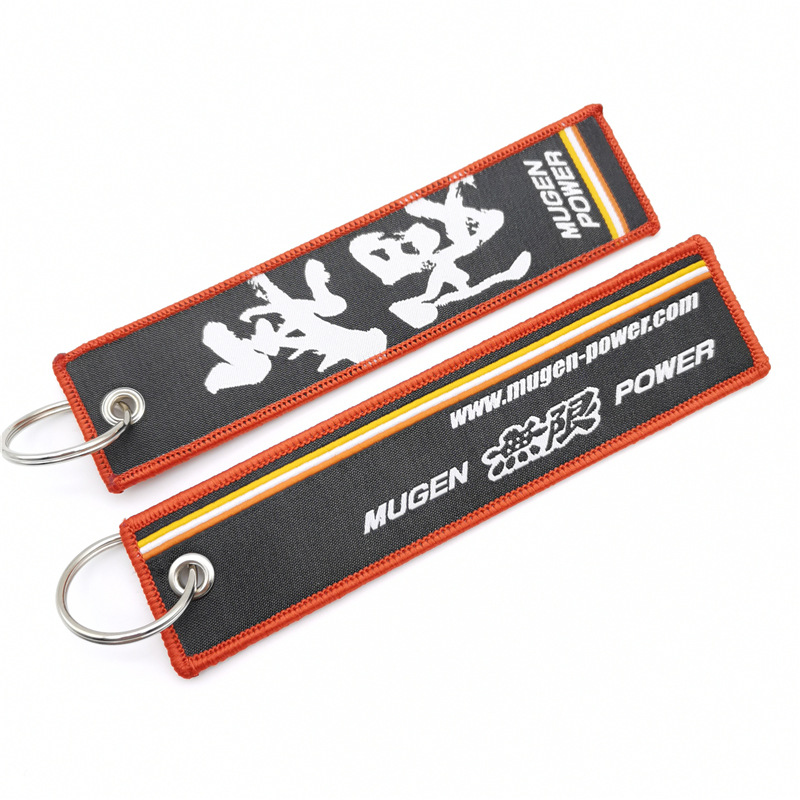 Car logo modified brand textile embroidery cloth key chain hanging TRD MUGEN
