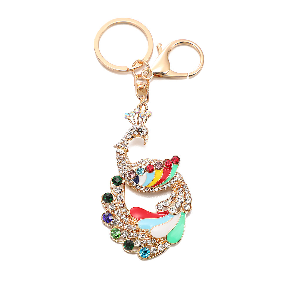 Rhinestone Peacock Keychain Keyring Netby