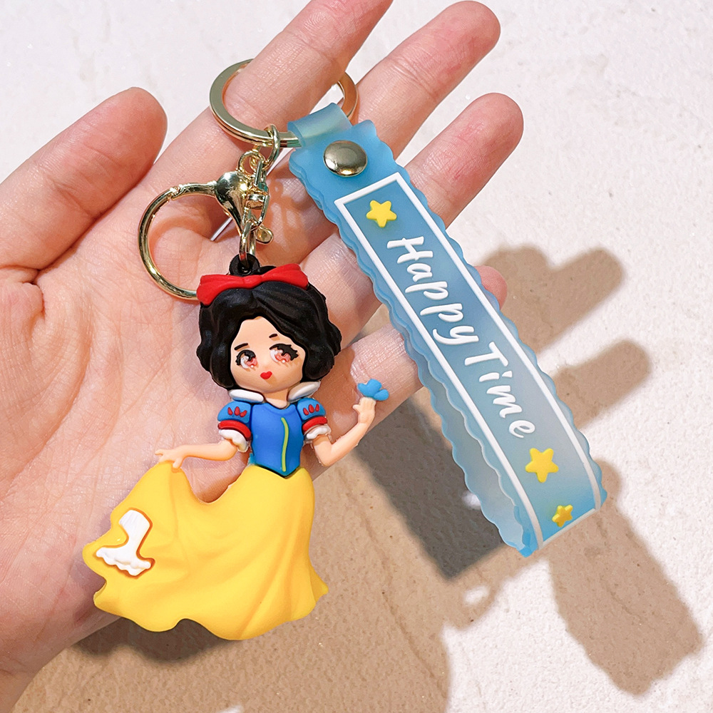 Animation Snow White Mermaid Princess Frozen Keychain Keyring Netby