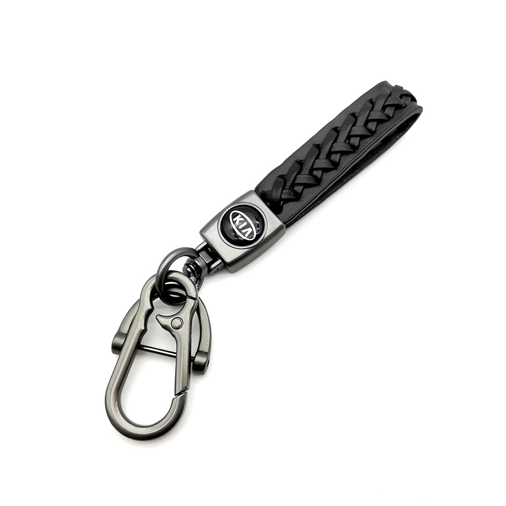 Knitting Leather Car Logo Emblem Kering Keychain Keyfob for Audi Benz BMW VW Chevrolet Toyota Volvo Netby