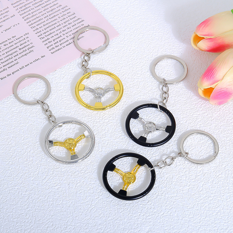 Metal Steering Car Wheel Model Keychain Keyring Auto Parts Netby