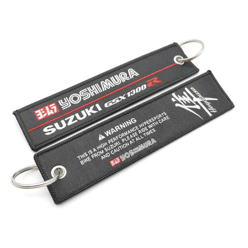 Short Cloth Strip Keyring Keychain for Motorbike with Logo Emblem Badge Netby