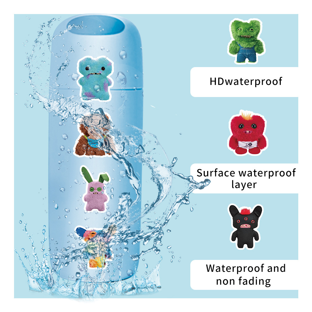 50pcs/pack Animation Fuggler Funny Ugly Monster Waterproof Sticker Netby