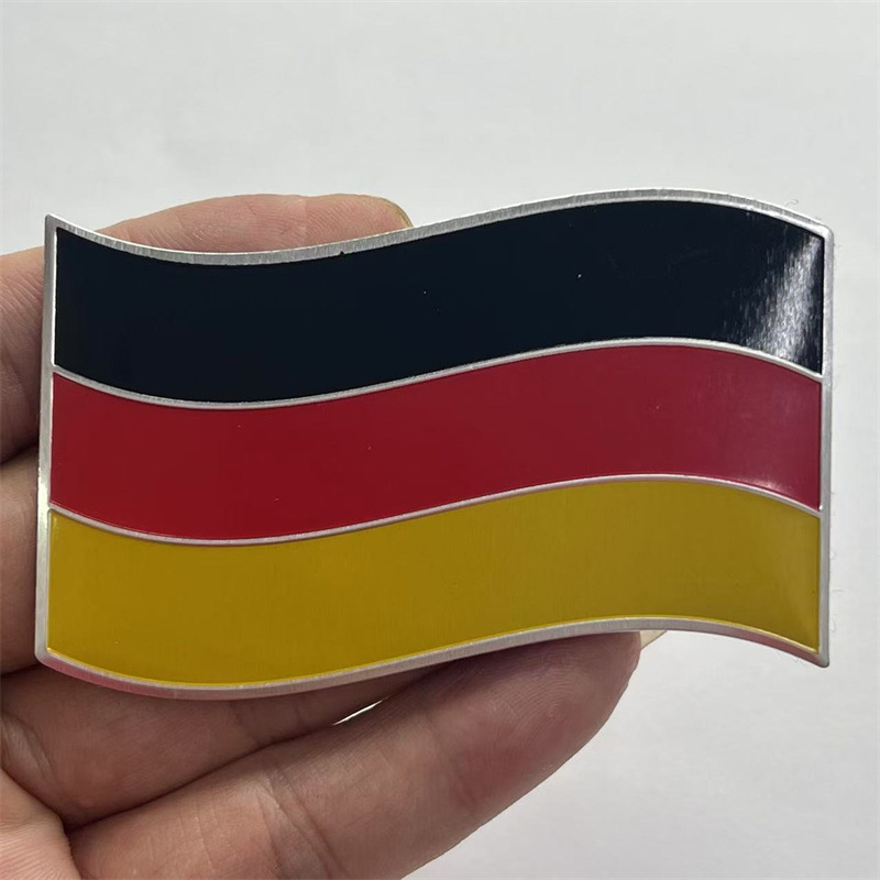 Aluminum Alloy Car Sticker with National Flag of Italy Germany France Japan UK Netby