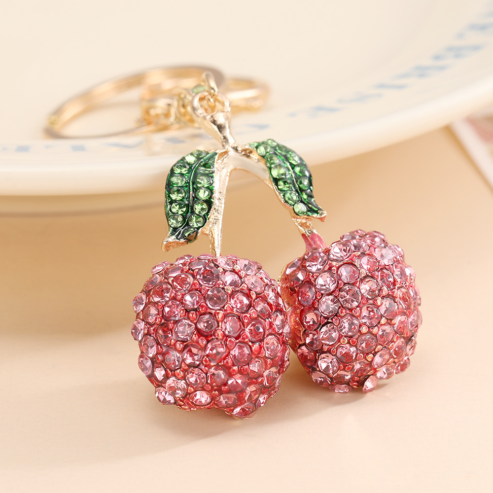 Rhinestone Cherry Keychain Keyring Netby