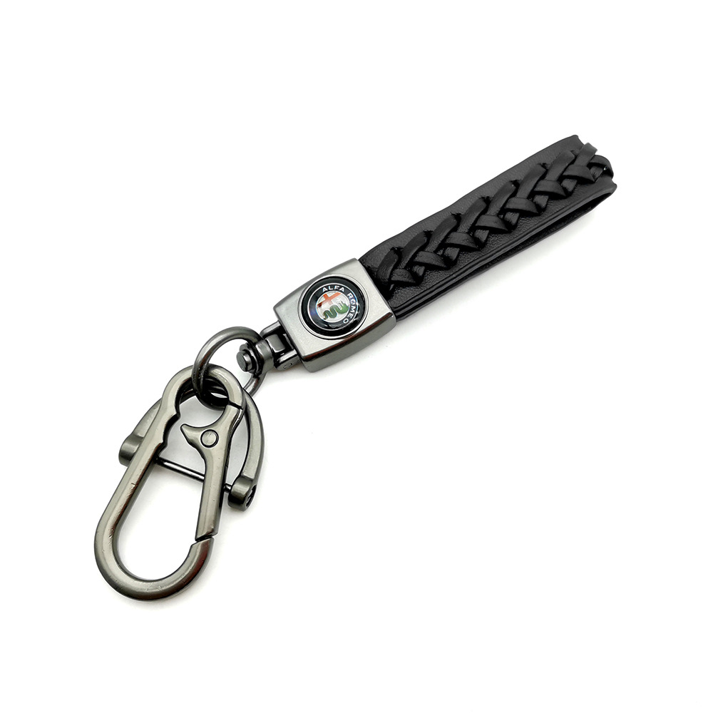 Knitting Leather Car Logo Emblem Kering Keychain Keyfob for Audi Benz BMW VW Chevrolet Toyota Volvo Netby