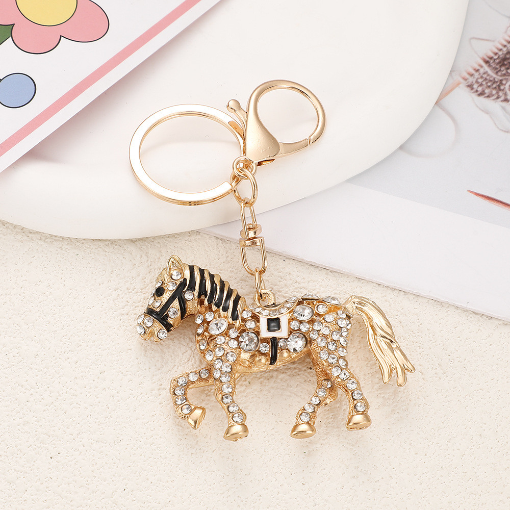 Rhinestone Zebra Horse Keychain Keyring Netby