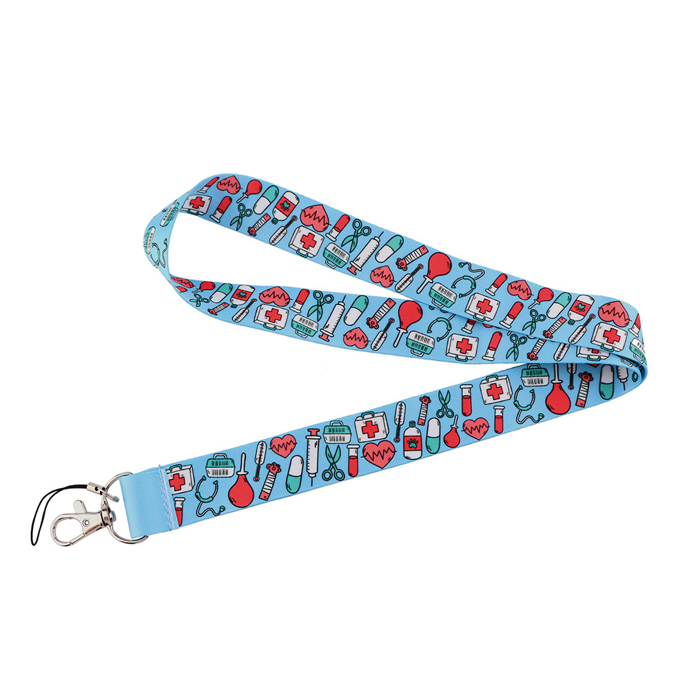Cute doctor cartoon mobile phone lanyard, multi-color necklace accessories, ID card, camera, keychain, office gift Netby