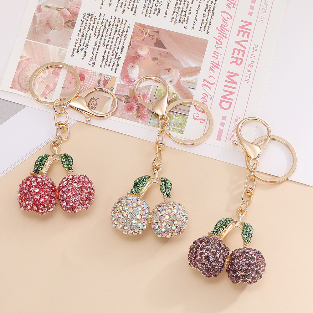 Rhinestone Cherry Keychain Keyring Netby
