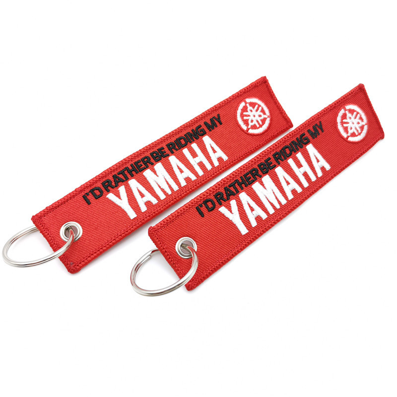 Short Cloth Strip Keyring Keychain for Motorbike with Logo Emblem Badge Netby