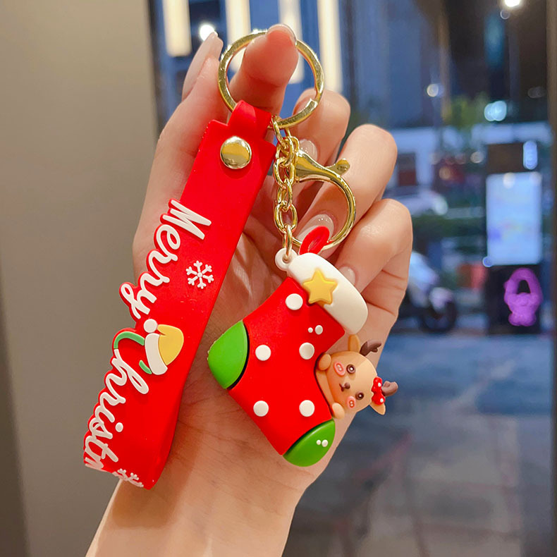 Silicon Festival Christmas Keychain Keyring Netby Santa Claus Trees Reindeer