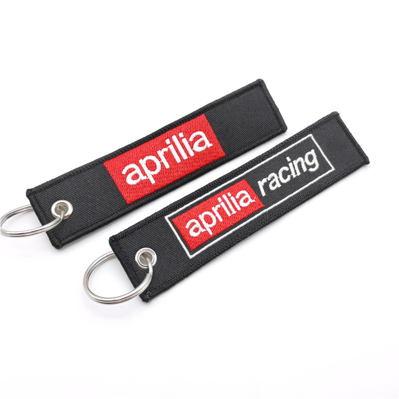 Short Cloth Strip Keyring Keychain for Motorbike with Logo Emblem Badge Netby