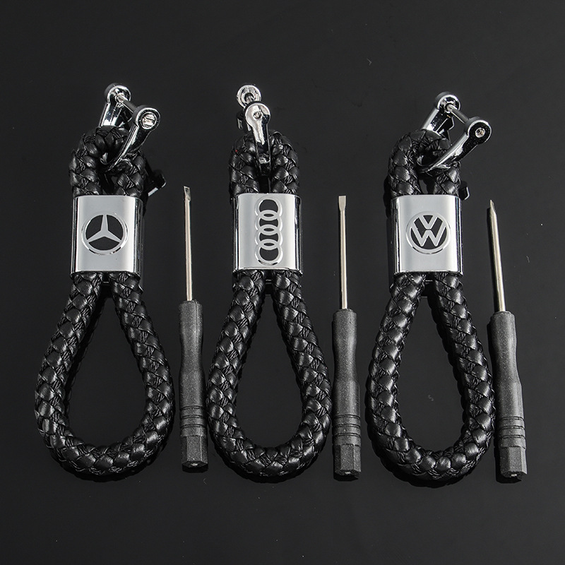 Knitting Car Logo Keychain Keyring Keyfob for Volkswagen VW Benz Audi Netby