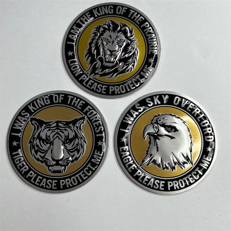 Aluminum Alloy Animal Head Car Sticker Tiger Eagle Lion Netby