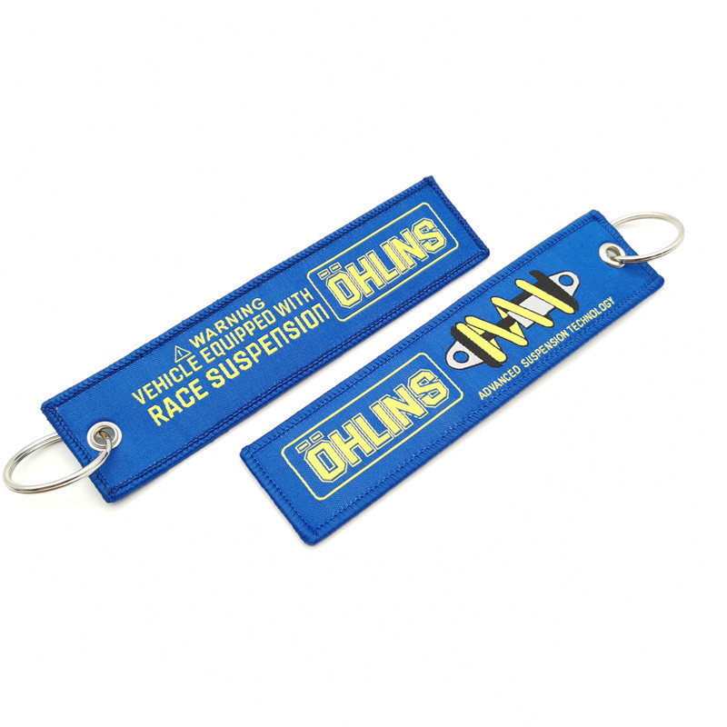 Short Cloth Strip Keyring Keychain for Motorbike with Logo Emblem Badge Netby