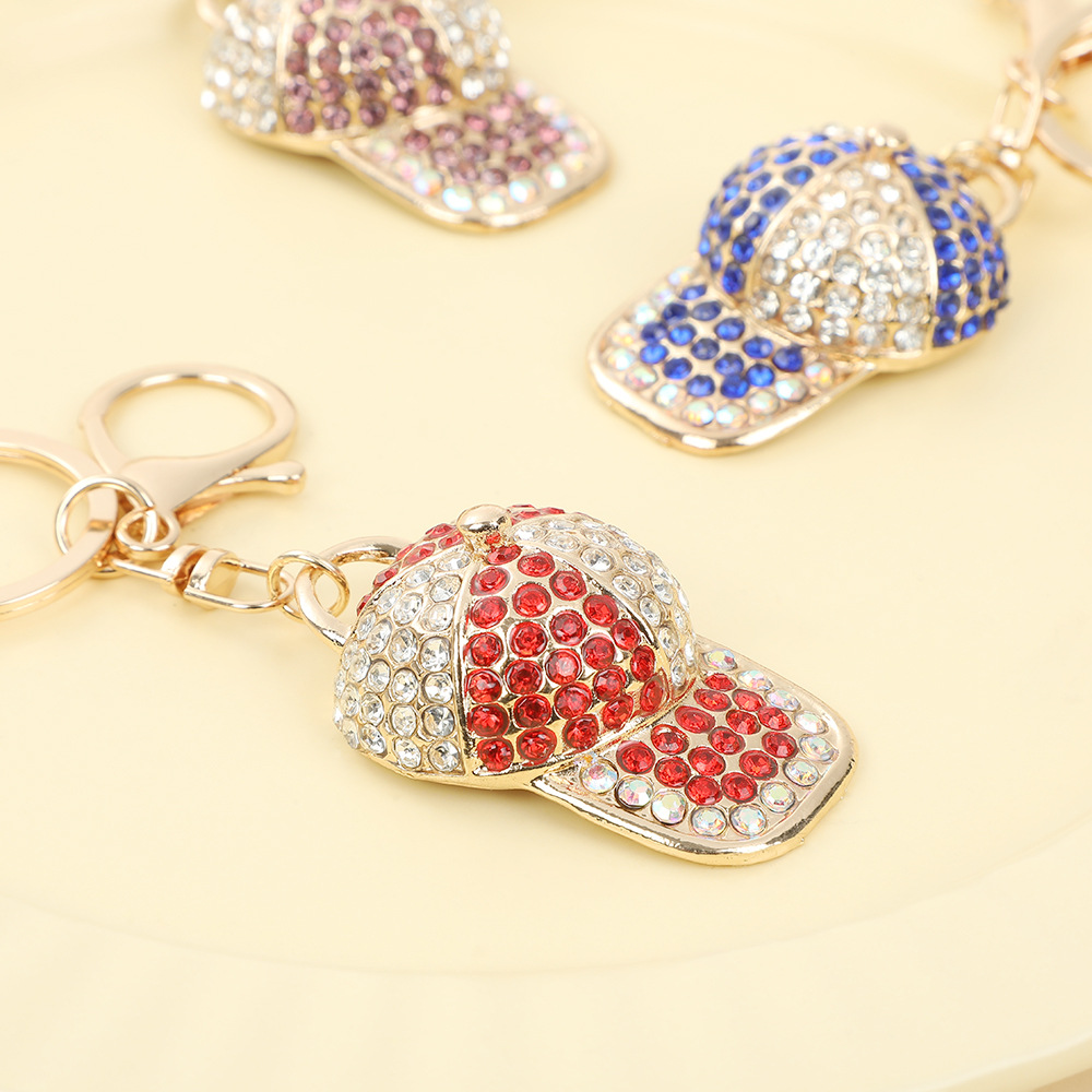 Rhinestone Baseball Hat Keychain Keyring Netby