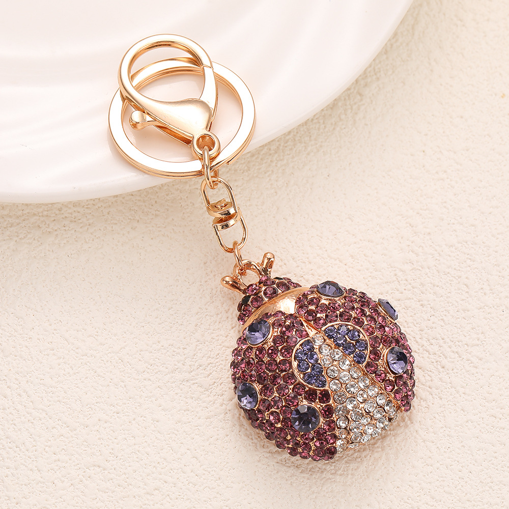 Rhinestone Ladybug Keychain Keyring Netby