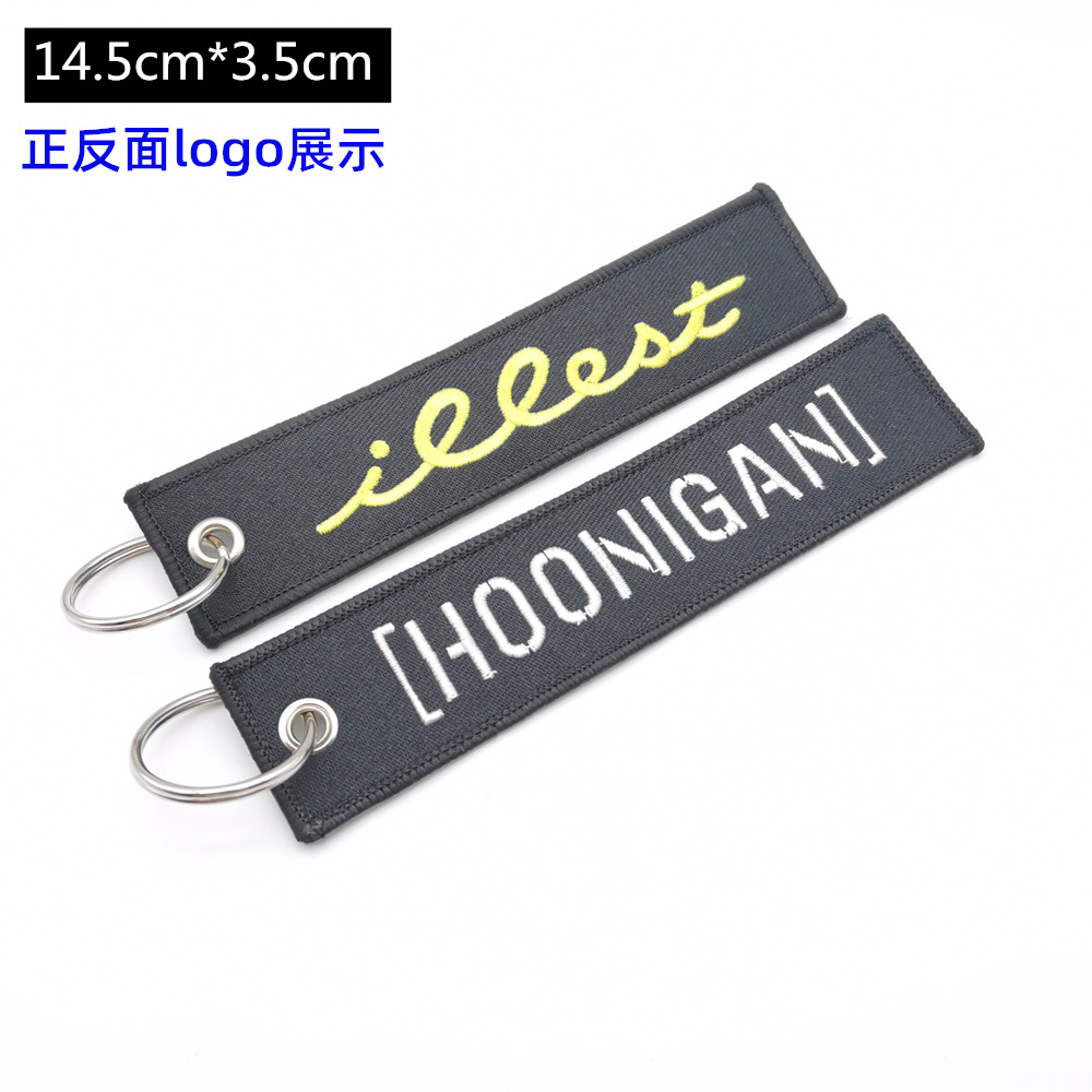 Metal Motorbike Car Logo Cloth Kering Keychain Keyfob for JDM GTI NISMO RALLIART TYPE R HKS TRD NOS Netby