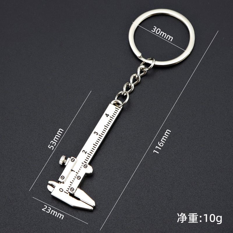 Adjustable Wrench Metal Keychain Ruler Vise Serrated Car Key Ring Pendant Tool Key Netby