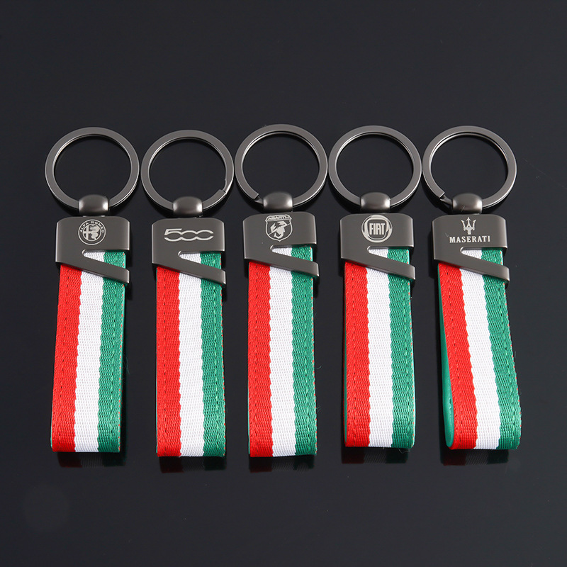 Italy National Flag Car Logo Keychain Keyring Keyfob for Alfa Romeo Abarth Fiat 500 Maserati Netby