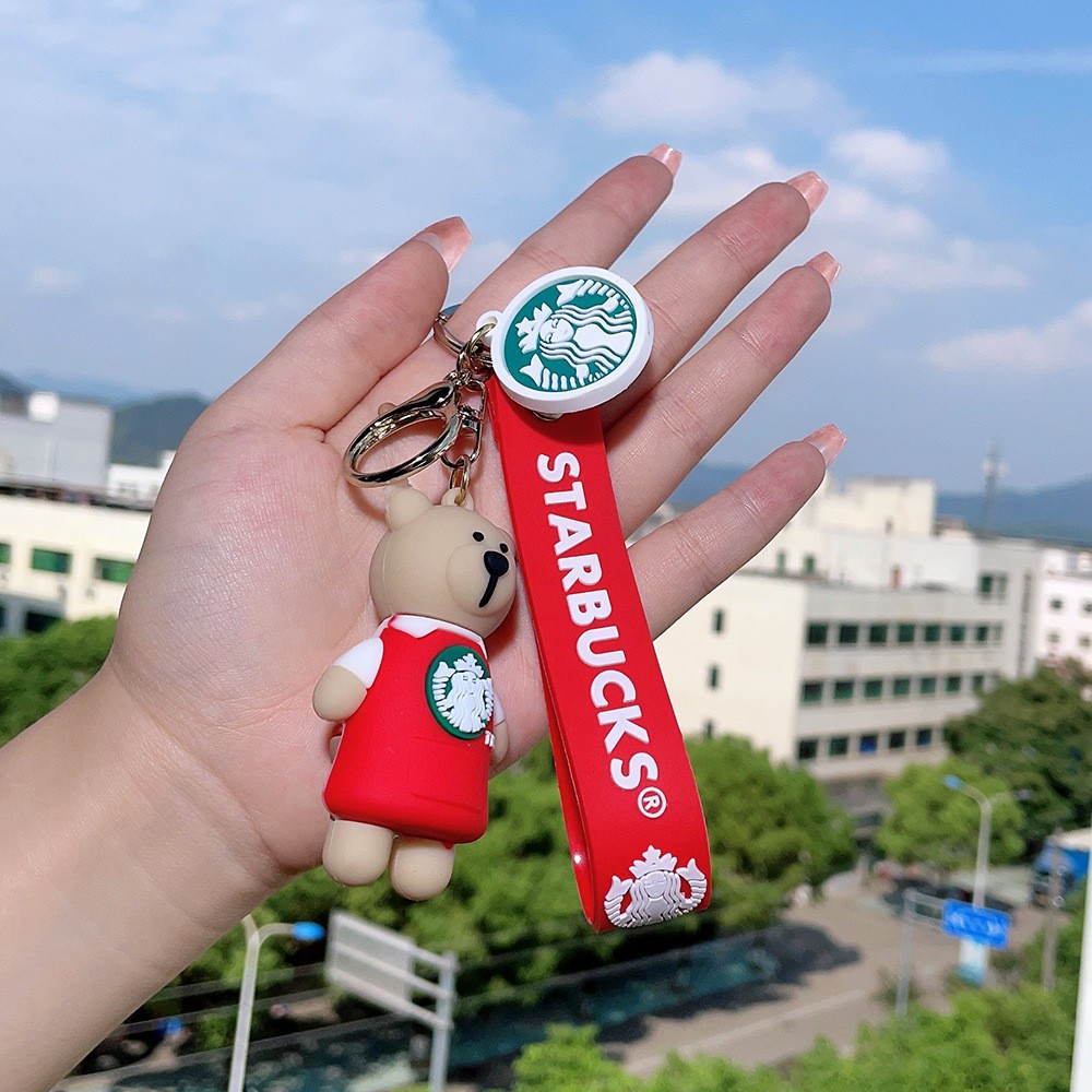 Creative STARBUCKS Bear Coffee Cup Keychain Keyring Netby