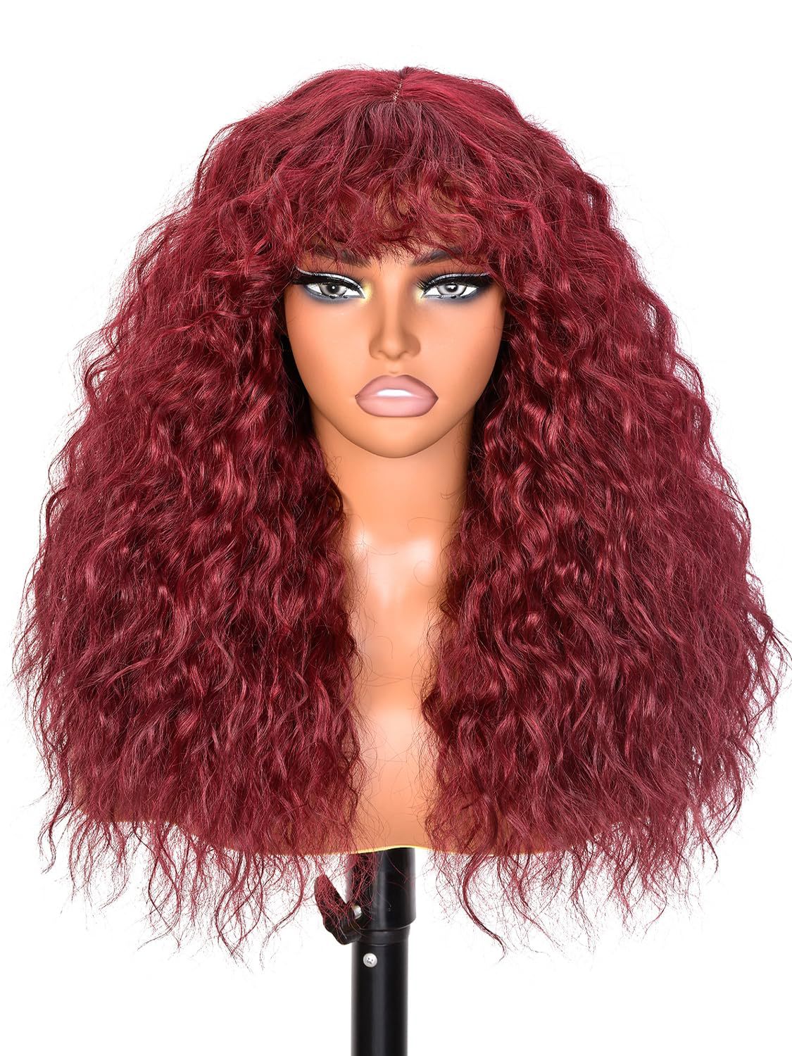 High Temperature Afro Curly Curly Synthetic Fiber lACE Wig for Women Breathable Netby