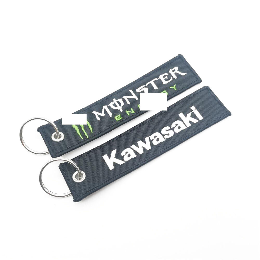 Short Cloth Strip Keyring Keychain for Motorbike with Logo Emblem Badge Netby