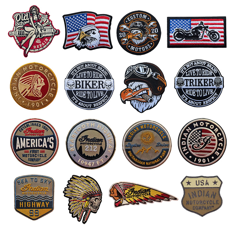 Embroidered Cloth Emblem Badge for Motorbike Motorcycle INDIAN Netby