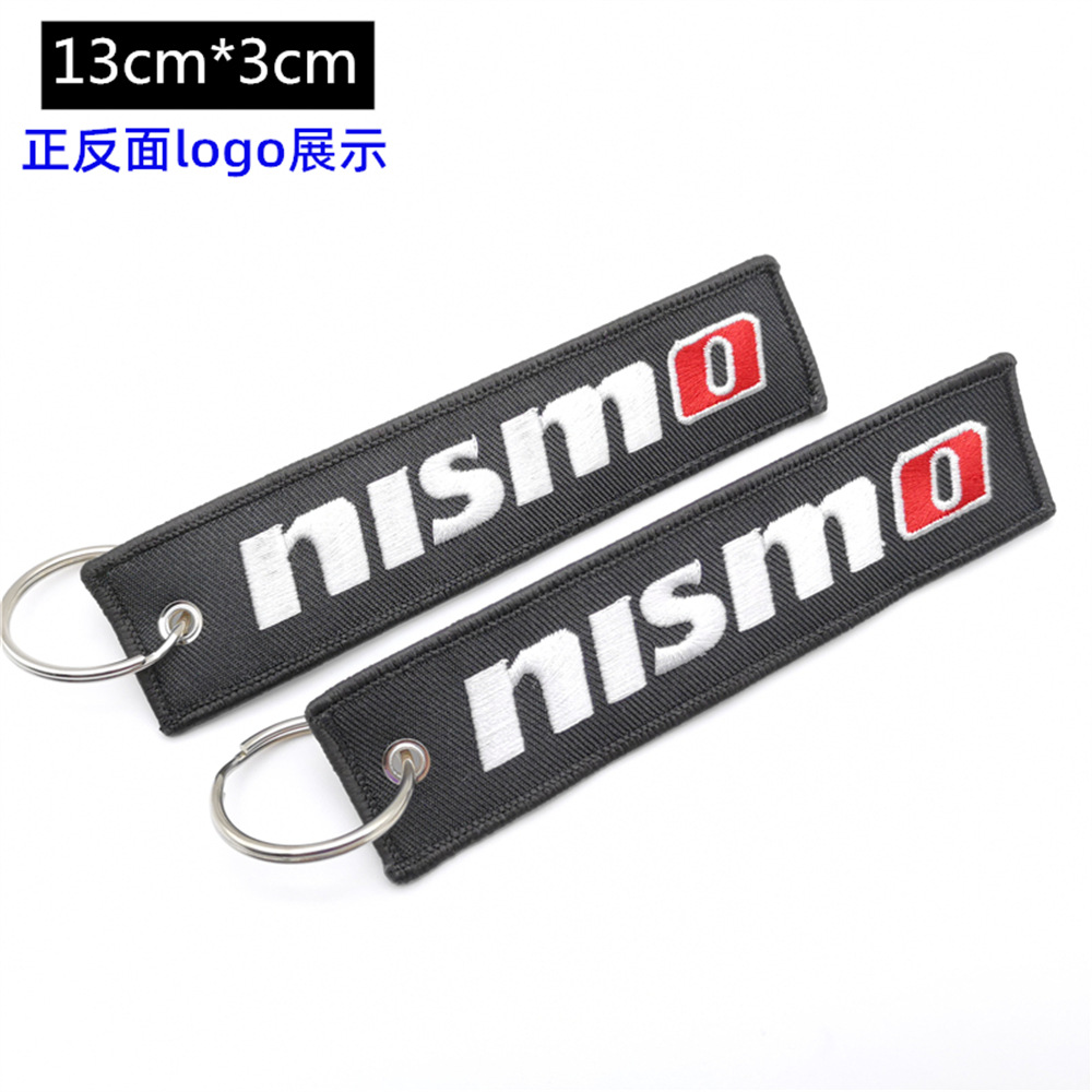 Metal Motorbike Car Logo Cloth Kering Keychain Keyfob for JDM GTI NISMO RALLIART TYPE R HKS TRD NOS Netby