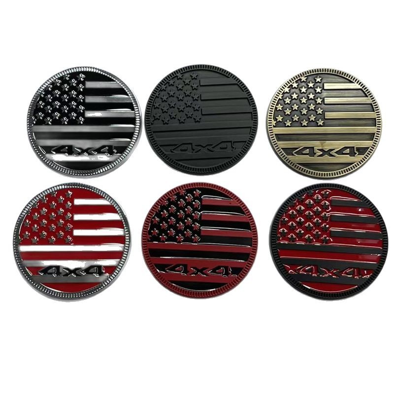 Round 4X4 USA Flag Car Sticker for Jeep Chevrolet Truck Netby