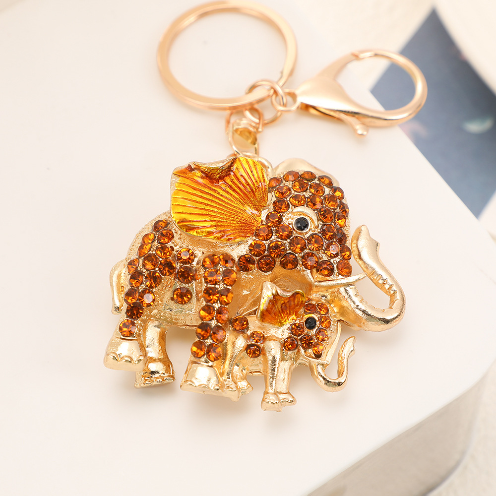 Rhinestone Elephant Keychain Keyring Netby