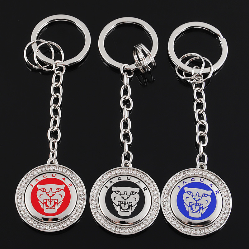 Rhinestone Metal Car Logo Keychain Keyring Keyfob for Jaguar Netby