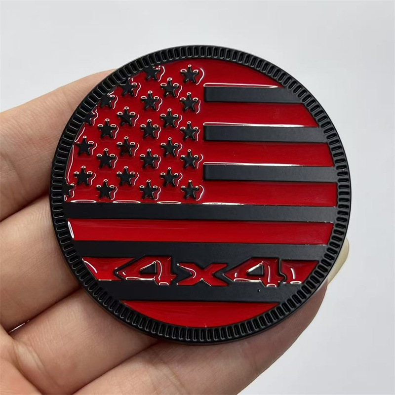 Round 4X4 USA Flag Car Sticker for Jeep Chevrolet Truck Netby