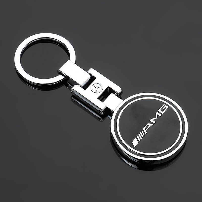 Metal H Buckle Car Logo Keychain Keyring Keyfob for Benz AMG Lorinser Brabus Netby