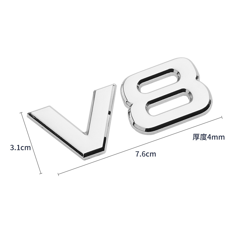 Metal 4X4 4WD Full Time V6 V8 Car Emblem Badge Netby