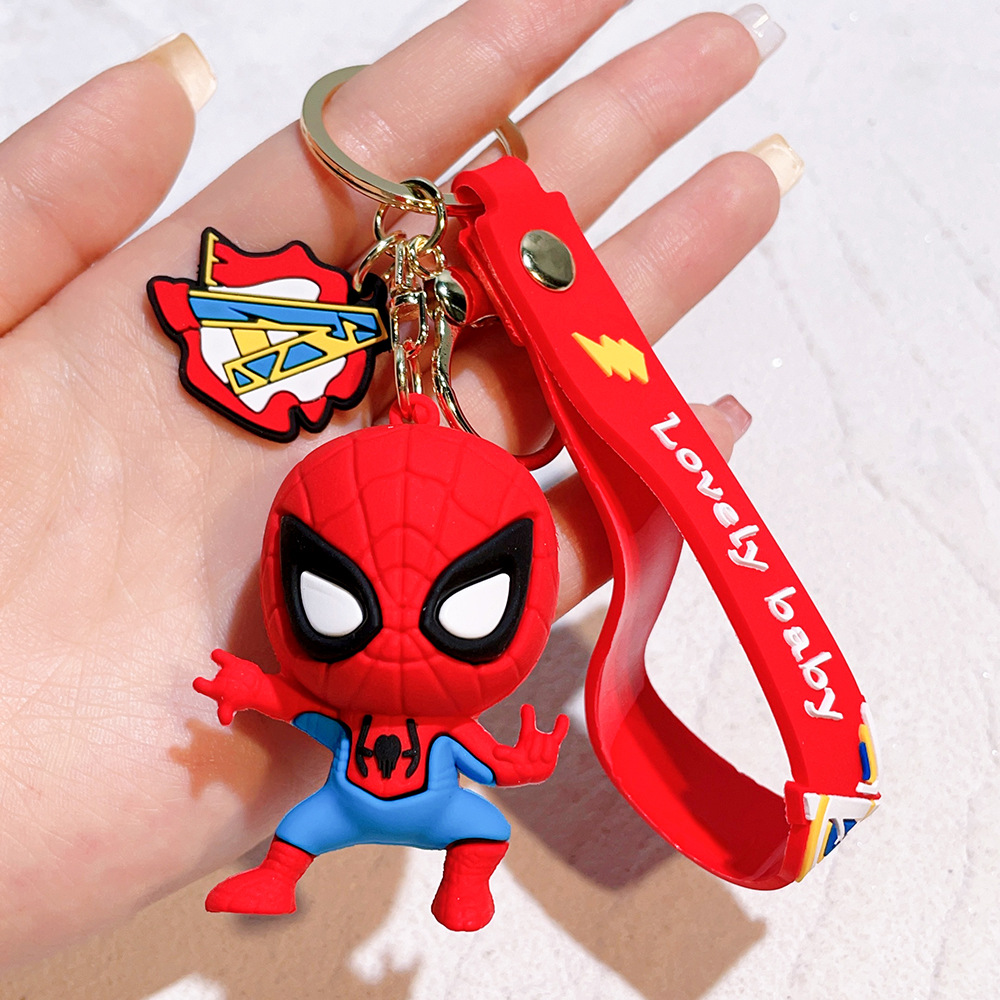 Animation Deadpool Spiderman Q Edition Avengers Keychain Keyring Captain America Hulk Venom Ironman Spiderman Netby