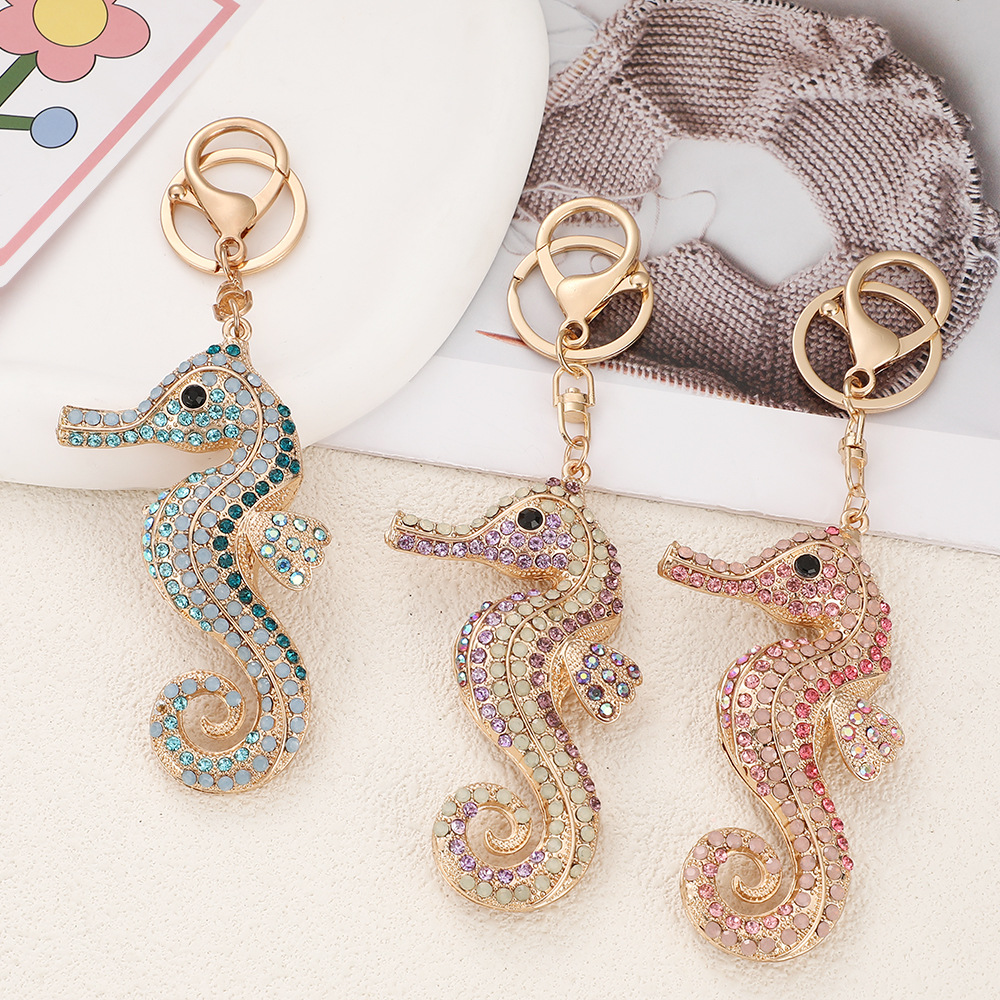 Rhinestone Seahorse Keychain Keyring Netby