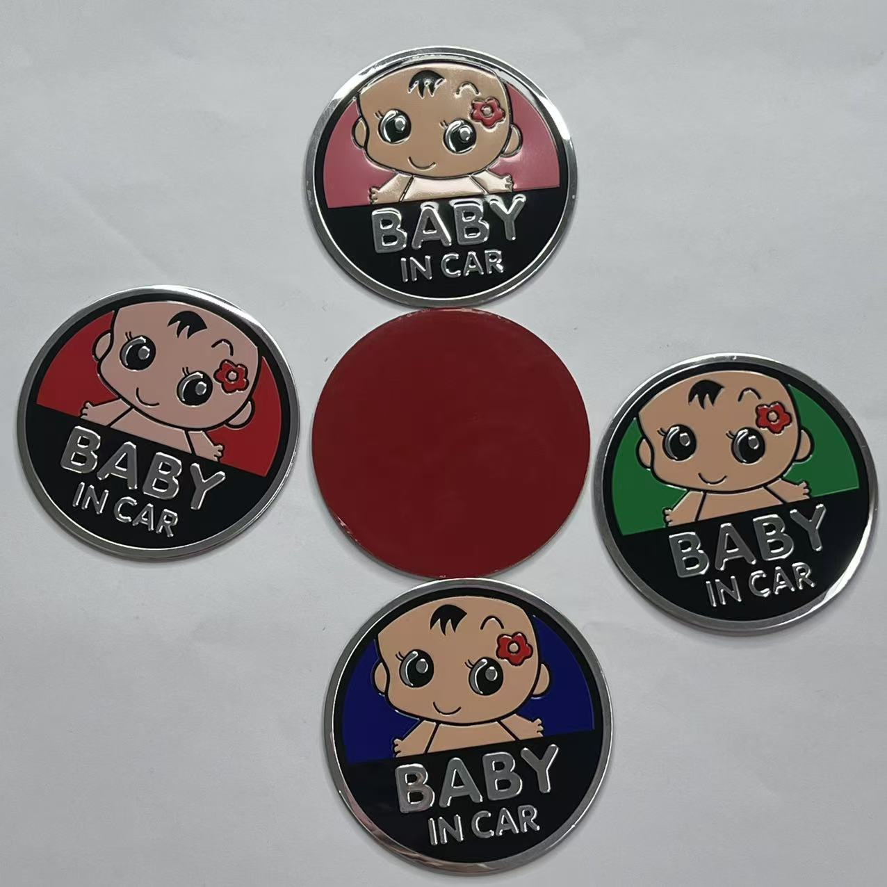 Metal BABY IN CAR Sticker Netby