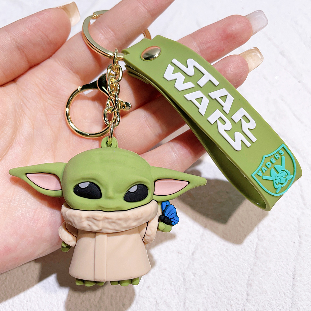 PVC Movie Star Wars Master Yoda Keychain Keyring Netby